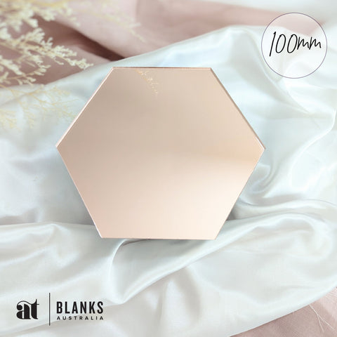 100mm Acrylic Blank Hexagon | Mirror Range - AT Blanks Australia#option1 - #product_vendor - #product_type