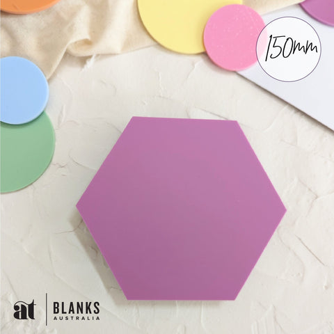 150mm Acrylic Blank Hexagon | Pastel Range - AT Blanks Australia#option1 - #product_vendor - #product_type