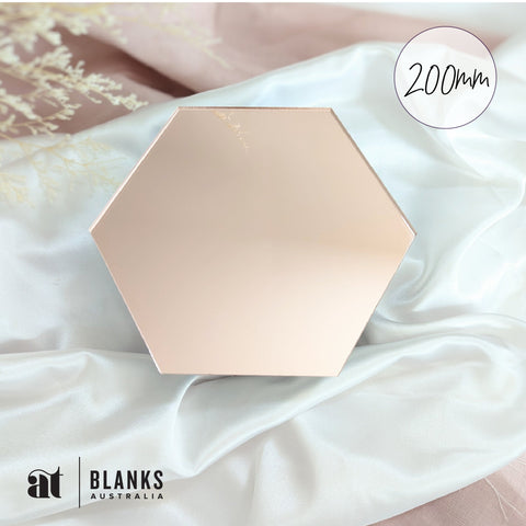 200mm Acrylic Blank Hexagon | Mirror Range - AT Blanks Australia#option1 - #product_vendor - #product_type