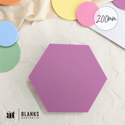 200mm Acrylic Blank Hexagon | Pastel Range - AT Blanks Australia#option1 - #product_vendor - #product_type