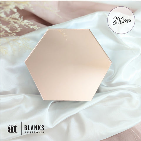 300mm Acrylic Blank Hexagon | Mirror Range - AT Blanks Australia#option1 - #product_vendor - #product_type