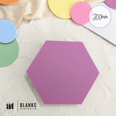 300mm Acrylic Blank Hexagon | Pastel Range - AT Blanks Australia#option1 - #product_vendor - #product_type