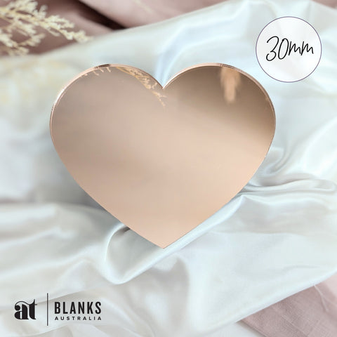 30mm Acrylic Blank Heart | Mirror Range - AT Blanks Australia#option1 - #product_vendor - #product_type