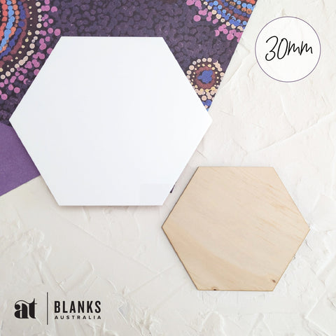 30mm Acrylic Blank Hexagon | Standard Range - AT Blanks Australia#option1 - #product_vendor - #product_type