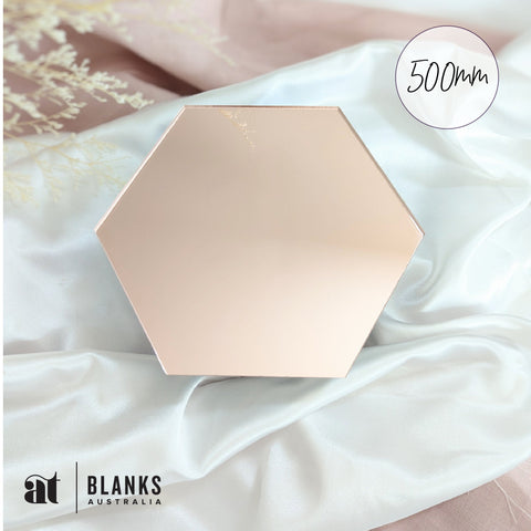500mm Acrylic Blank Hexagon | Mirror Range - AT Blanks Australia#option1 - #product_vendor - #product_type
