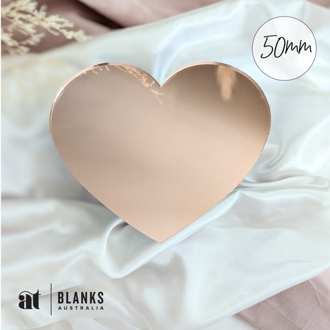 50mm Acrylic Blank Heart | Mirror Range - AT Blanks Australia#option1 - #product_vendor - #product_type