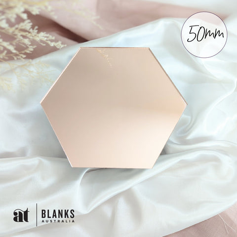 50mm Acrylic Blank Hexagon | Mirror Range - AT Blanks Australia#option1 - #product_vendor - #product_type