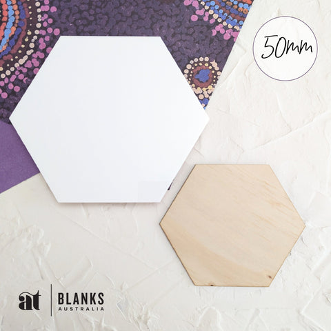 50mm Acrylic Blank Hexagon | Standard Range - AT Blanks Australia#option1 - #product_vendor - #product_type