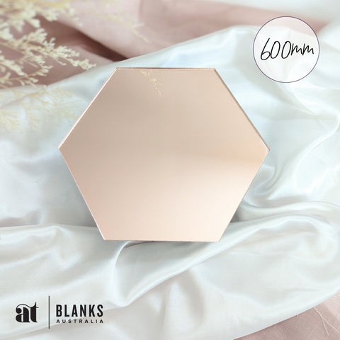 600mm Acrylic Blank Hexagon | Mirror Range - AT Blanks Australia#option1 - #product_vendor - #product_type