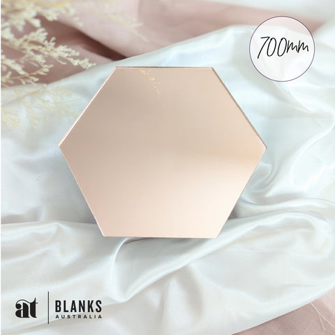 700mm Acrylic Blank Hexagon | Mirror Range - AT Blanks Australia#option1 - #product_vendor - #product_type
