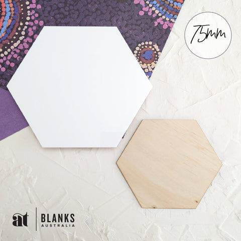 75mm Acrylic Blank Hexagon | Standard Range - AT Blanks Australia#option1 - #product_vendor - #product_type