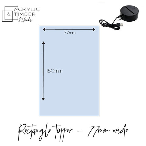 77mm Rectangle Light Topper - Black Base - AT Blanks Australia#option1 - #product_vendor - #product_type