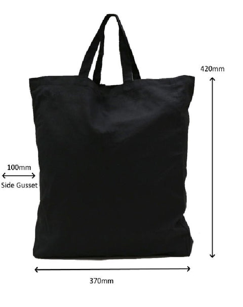Black Calico Bag - Short handles & gusset - AT Blanks Australia#option1 - #product_vendor - #product_type