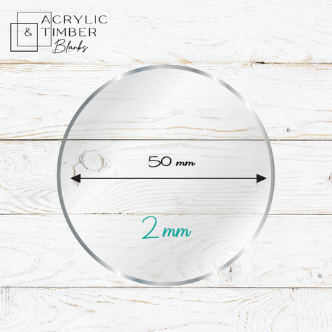 2 mm Acrylic Blanks | Circle - 50mm