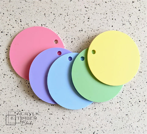 Pastel Acrylic - Circle Tag - 5 pack - AT Blanks Australia#option1 - #product_vendor - #product_type
