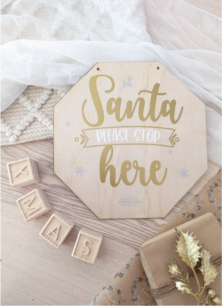 Santa Stop Here Wall Plaque - AT Blanks Australia#option1 - #product_vendor - #product_type