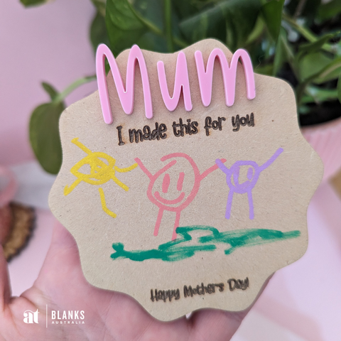 Mothers Day Gift | I Made This For You | Coloured acrylic name | Fridge Magnet | Plus Space for Personalisation