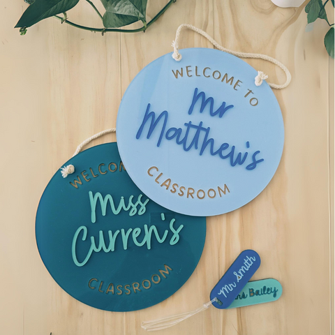 Personalized Teacher Classroom Welcome Sign - Custom Acrylic Plaque