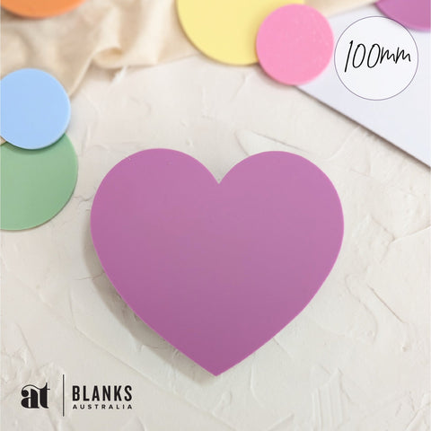 100mm Acrylic Blank Heart | Pastel Range - AT Blanks Australia#option1 - #product_vendor - #product_type