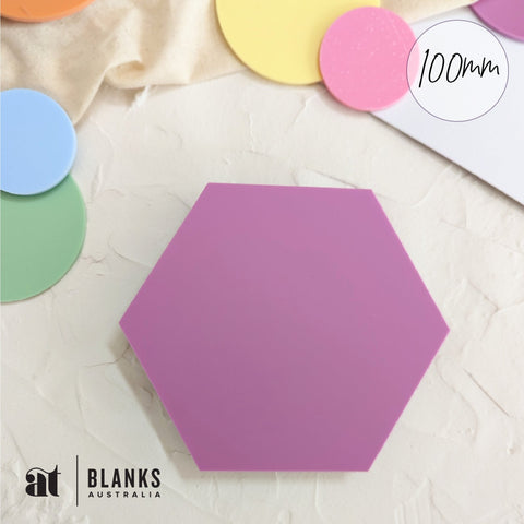 100mm Acrylic Blank Hexagon | Pastel Range - AT Blanks Australia#option1 - #product_vendor - #product_type
