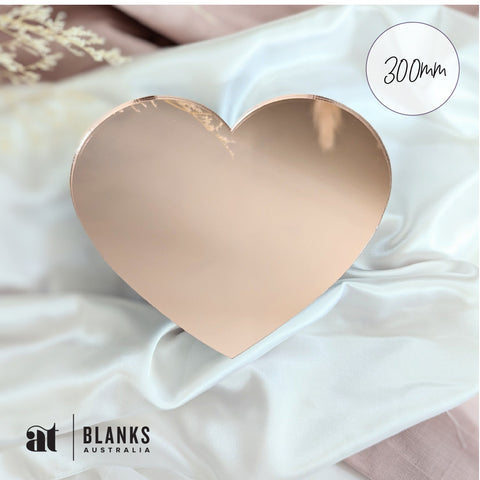 300mm Acrylic Blank Heart | Mirror Range - AT Blanks Australia#option1 - #product_vendor - #product_type
