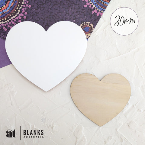 30mm Acrylic Blank Heart | Standard Range - AT Blanks Australia#option1 - #product_vendor - #product_type