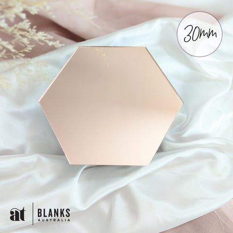 30mm Acrylic Blank Hexagon | Mirror Range - AT Blanks Australia#option1 - #product_vendor - #product_type