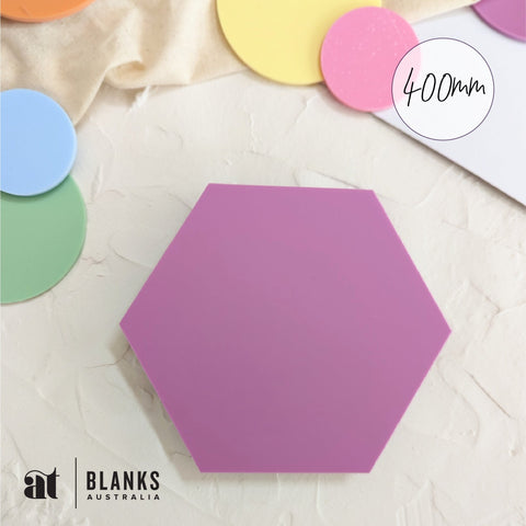 400mm Acrylic Blank Hexagon | Pastel Range - AT Blanks Australia#option1 - #product_vendor - #product_type