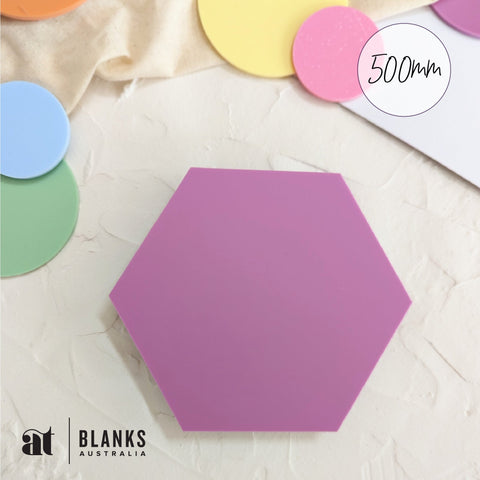500mm Acrylic Blank Hexagon | Pastel Range - AT Blanks Australia#option1 - #product_vendor - #product_type