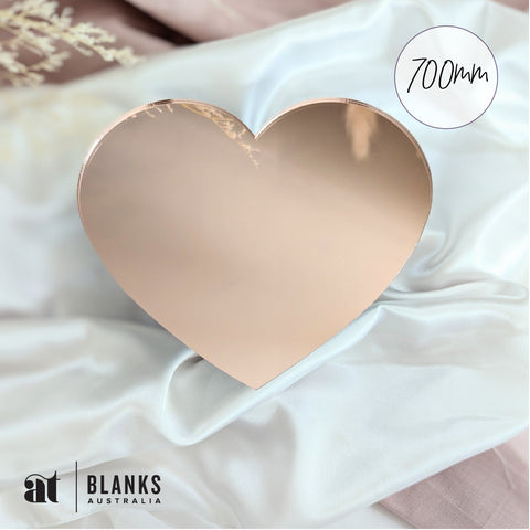700mm Acrylic Blank Heart | Mirror Range - AT Blanks Australia#option1 - #product_vendor - #product_type