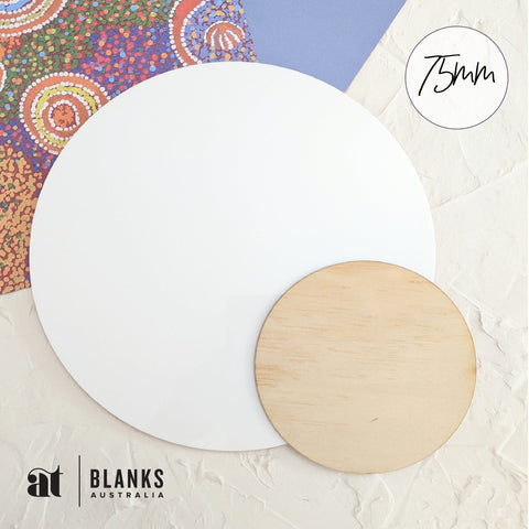 A 75mm Plywood Blank Circle is a small, circular crafting piece made of plywood, ideal for various creative projects.