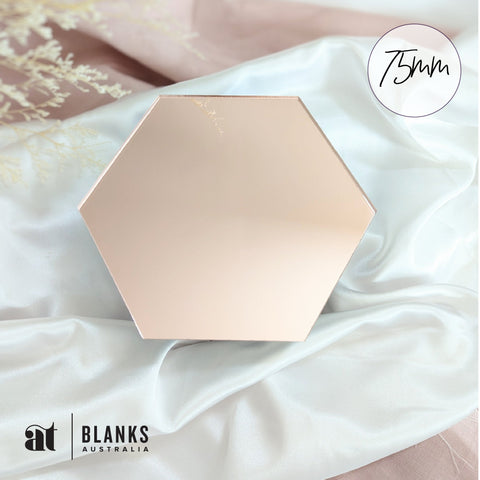 75mm Acrylic Blank Hexagon | Mirror Range - AT Blanks Australia#option1 - #product_vendor - #product_type