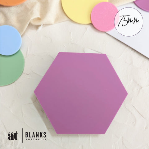 75mm Acrylic Blank Hexagon | Pastel Range - AT Blanks Australia#option1 - #product_vendor - #product_type