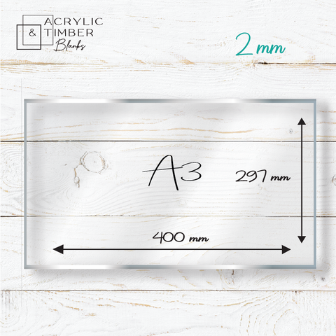 2mm Acrylic Blanks | Rectangle - A3