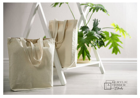 Black Calico Bag - Long handles & gusset - AT Blanks Australia#option1 - #product_vendor - #product_type