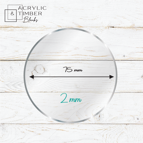 2 mm Acrylic Blanks | Circle - 75mm