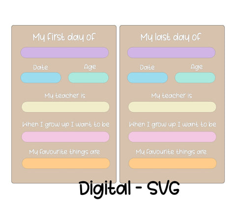 DIGITAL SVG FILE- DIY First Day Board - Rectangle - AT Blanks Australia#option1 - #product_vendor - #product_type