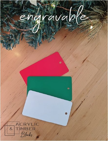 Dual Colour - Christmas Tag - Rectangle (5 Pack) - AT Blanks Australia#option1 - #product_vendor - #product_type