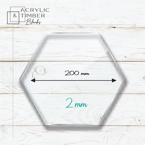 2 mm Acrylic Blanks | Hexagon - 200mm