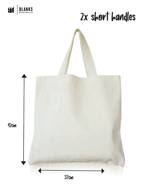 Natural Calico Bag - Short Handles - AT Blanks Australia#option1 - #product_vendor - #product_type