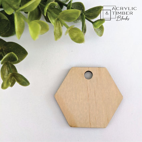 Plywood Key Ring (5 pack) - 50mm Hexagon - AT Blanks Australia#option1 - #product_vendor - #product_type