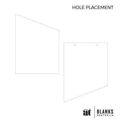 Pointed Rectangle 297 x 197mm (A4) | Pastel Range AT Blanks Australia Acrylic blanks for weddings