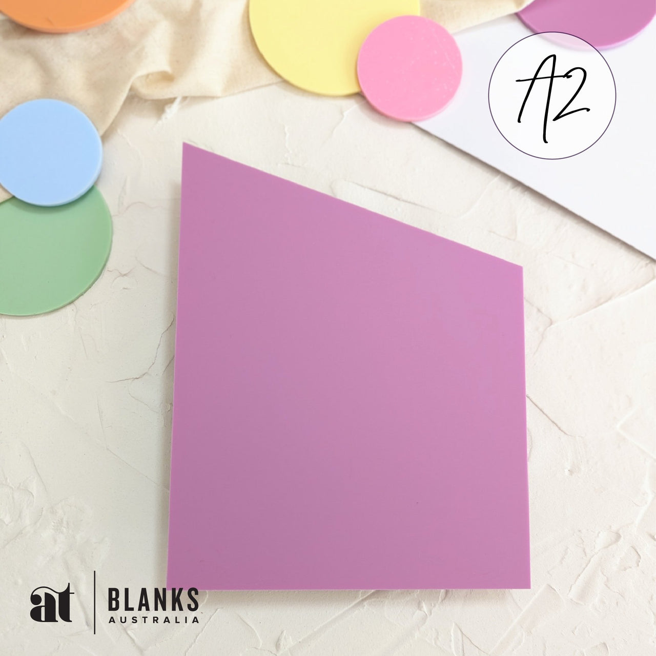Pointed Rectangle 594 x 420mm (A2) Pastel Craft Blanks AT Blanks Australia